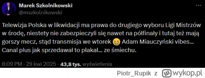 Piotr_Rupik - Napisał chłop co wytargował transmisje wyścigów F1 od 45 minuty XD  

#...