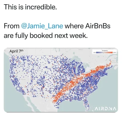 byferdo - Mapa.przedstawia miejsca w USA, gdzie AirBnb na 7 kwietnia jest już w pełni...