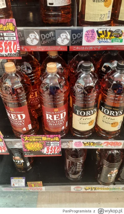 PanProgramista - Ciekawostka, w Japonii można kupić czterolitrową whisky w plastikowe...