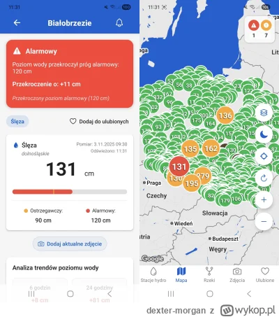 dexter-morgan - Rzeka Ślęza +81 cm w 24h 
Stan alarmowy

#powodz #odra #polska