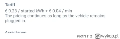 PiotrFr - @cwlmod: dobra, oni liczą 0.23€/kWh + 4 centy za minutę. #!$%@? liczą za mi...