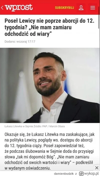 damienbudzik - Litewka Chad. Dziękuję wszystkim wyborcom Lewicy, którzy zagłosowali n...