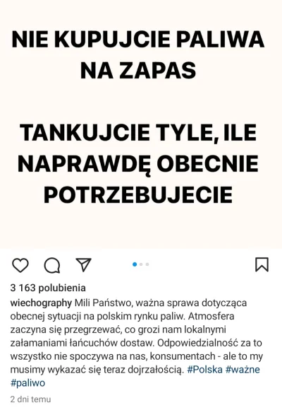 pieknylowca - Właśnie odwrotnie - tankujcie ile się da. #polska #pis #bekazpisu