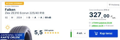 ftcx0r - @ftcx0r: Falken Ziex ZE310 Ecorun 225/40 R18.
Falkeny niby mają "A" na deszc...
