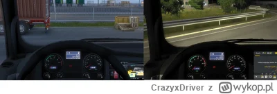 CrazyxDriver - Lewy screen etrailer Krone, prawy zwykły trailer Krone. Czuć różnice w...