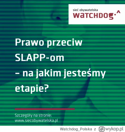 WatchdogPolska - W ostatnich miesiącach wiele wydarzyło się w sprawie SLAPP-ów (strat...