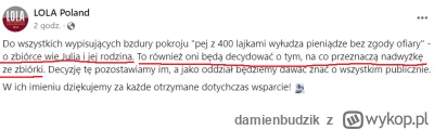 damienbudzik - Nadwyżka ze zbiórki będzie dysponowana przez Julię i jej rodzinę. 
Dzi...