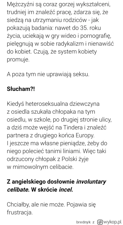 brednyk - Ale spłycony temat redaktorka Marcina Kąckiego. Boli go, że wreszcie faceci...