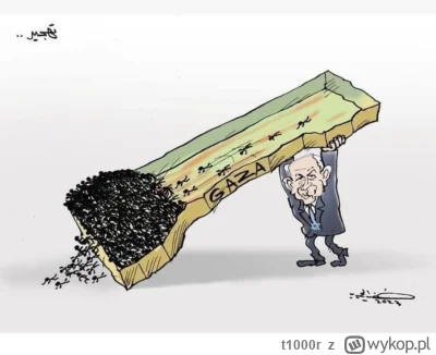 t1000r - Benjamin natanjahu wypędza Palestyńczyków z getta Gaza 2023 listopad