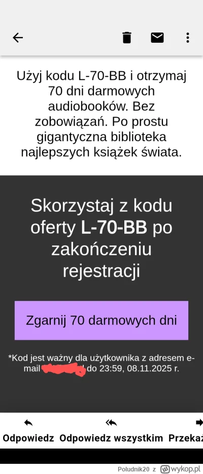Poludnik20 - 30h na 70 dni za darmo BookBeat czyli lepszego Legimi. Warunki są chyba ...