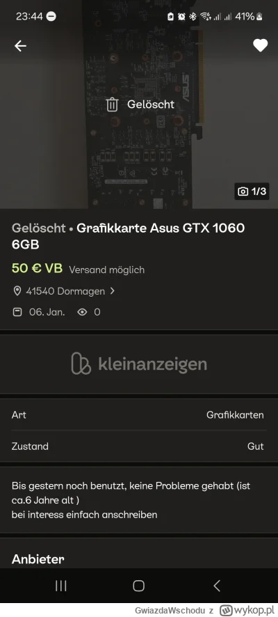 GwiazdaWschodu - @DonRzoncy Za 40 euro kupiłem gtx1060 6gb, w międzyczasie widziałem ...