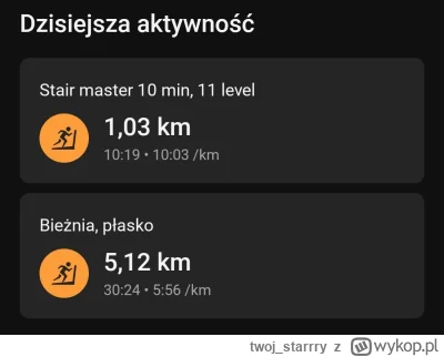twoj_starrry - 8 592,34 - 5,12 = 8 587,22

Trening nóg, tuptanie na bieżni, stair mas...