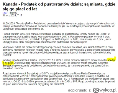 acpiorundc - W Kanadzie wprowadzono opłaty za pustostany i ilość pustostanów spadła o...