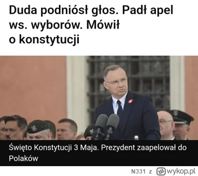 N331 - Przypominam dokonania Dudy świadczące o hipokryzji

-zabetoniwał Trybunał Kons...