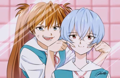 n.....s - #anime #randomanimeshit #asukalangley #evangelion #reiayanami #pyziok