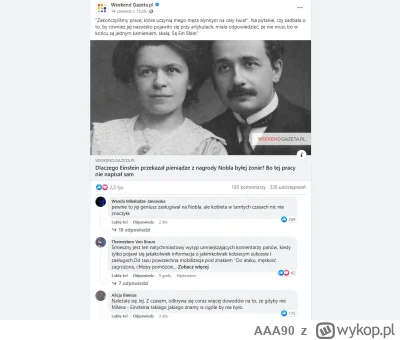 AAA90 - Tymczasem na gazeta.pl festiwal zakłamywania historii nauki. Tytuł artykułu p...