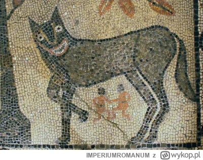 IMPERIUMROMANUM - Mozaika rzymska ukazująca szczęśliwą wilczycę z bliźniętami

Mozaik...