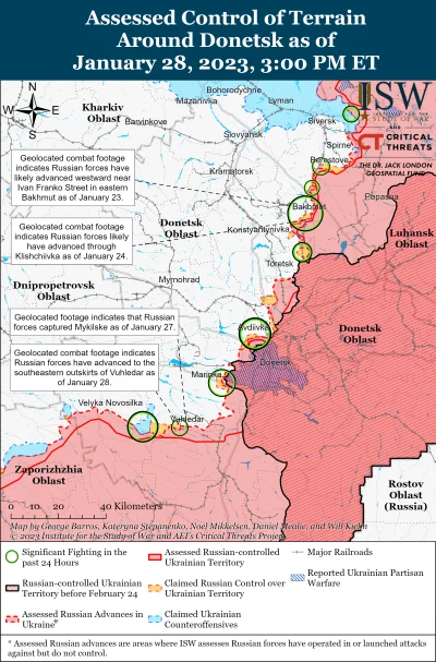 Kagernak - Obwód Doniecki

Siły rosyjskie kontynuowały 28 stycznia działania ofensywn...