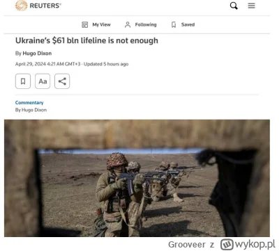 Grooveer - Ukraina potrzebuje 88 mld euro rocznie by móc bronić się przed Rosją 
http...