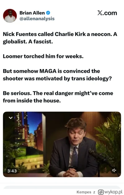 Kempes - #polityka #bekazprawakow #usa #4konserwy #konfederacja #trump 

Kirka zabił ...