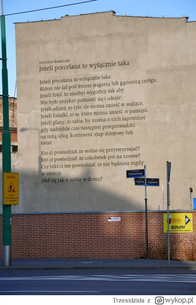 Trzesidzida - Absolutnie uwielbiam w Poznaniu ten mural z wierszem wspaniałego profes...