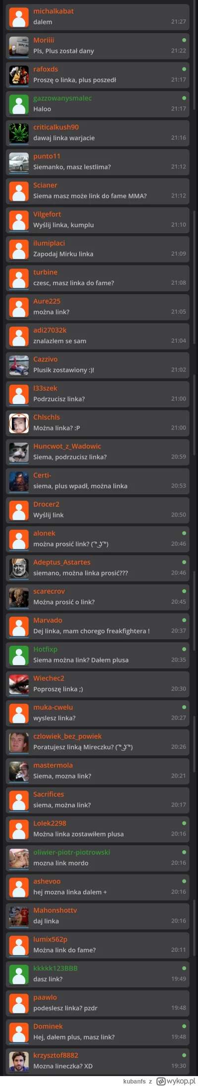 kubanfs - #famemma najwięcej ludzi na streamie dawajcie plusa i kolejnych zapraszam