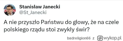 badreligion66 - #polityka Rozkminy Stacha o 3 w nocy. Tak wył, że nie mógł spać.