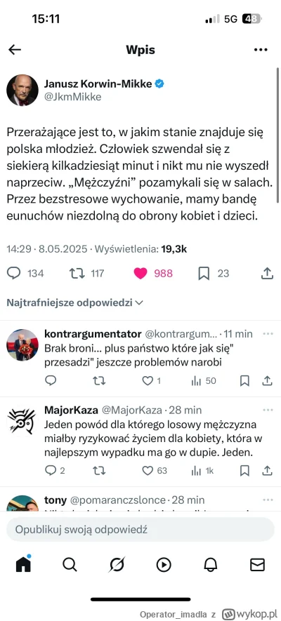 Operator_imadla - #warszawa #korwin jak zwykle z rigczem