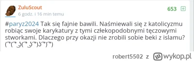 robert5502 - #paryz2024 Tak sie fajnie bawili, az się polskie katoliki obraziły 
Nie ...