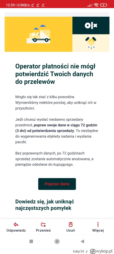 toby34 - #dac7 #olx A oni dalej próbują, żebym potwierdził dane, żeby wysłać czcigodn...