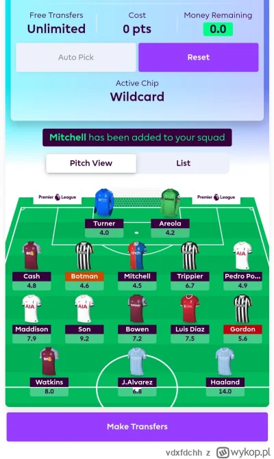 vdxfdchh - #fpl co myślicie o takim składzie na WC?