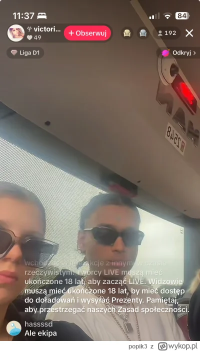 popik3 - Tymczasem na tiktoku live z przejazdu autobusem z Afroamerykaninem xDDDDD