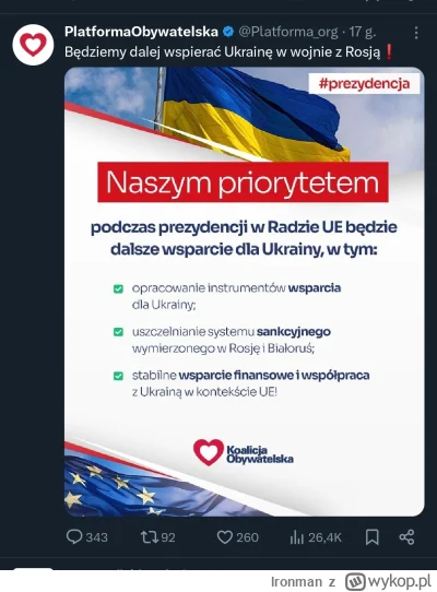 lronman - Aha

Czyli priorytetem będzie dbanie o interesy innego kraju, który na Cieb...