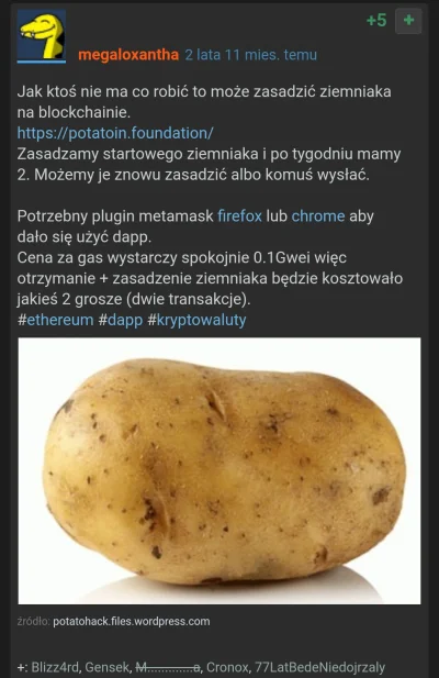 timechain - >Bitcoin to kwintesencja gorącego ziemniaka. 

@gysnde: niezbyt trafne po...