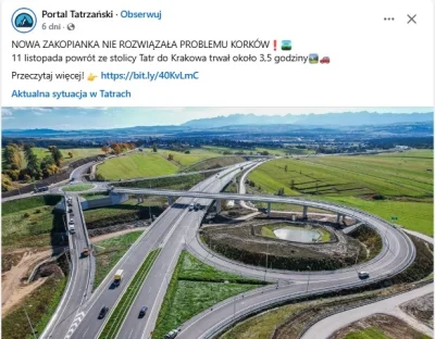 niegwynebleid - żodyn się nie spodziewoł
#polskiedrogi #planybudowydrog #zakopane #gd...