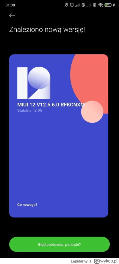 Lapidarny - Xiaomi Mi 9T Pro, próba aktualizacji do MIUI 12.5.6.0 powoduje błąd pobie...