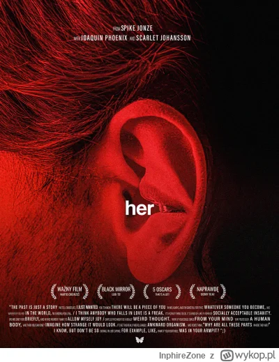InphireZone - Alternatywny plakat do filmu HER. Film tak mi się spodobał, że postanow...