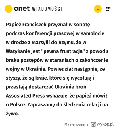 Mysteriouss - #!$%@? z Watykanu publicznie wygłasza pretensje, że Polacy przestają do...