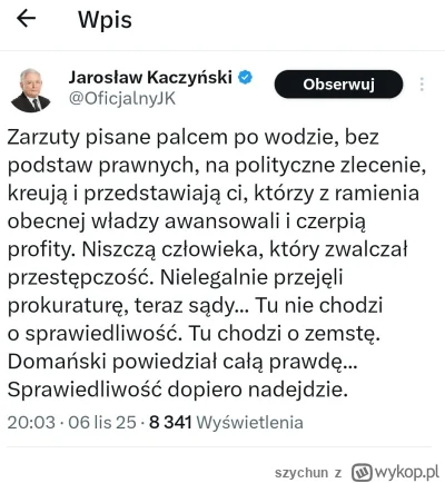 szychun - #polityka #bekazpisu im więcej Fogiel na koncie Jarka pisze o zemście, tym ...