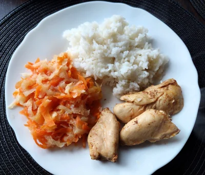 arinkao - Ryż z wody, marchewka z selerem z wody, kurczak ze szczyptą soli z wody ᕙ(⇀...