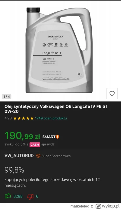 maikeleleq - Kupował ktoś z was olej z tej oferty? Najtaniej na Allegro i najwięcej o...