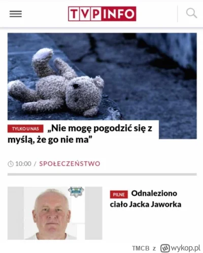 TMCB - Nie wiedziałem że TVP będzie tak opłakiwać Jaworka ( ͡° ͜ʖ ͡°)
#tvp #jaworek  ...