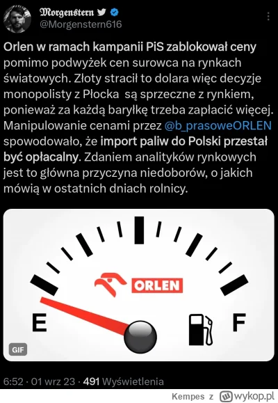 Kempes - #orlen #bekazpisu #bekazlewactwa #polska @orlen_lite 

Tak oto działa MONOPO...