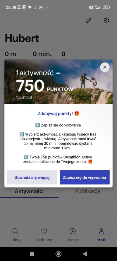 razdwatrzy55 - Jak pobierzecie apke Decathlon outdoor to przy aktywności 30min i coan...