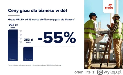 orlen_lite - Od 15 marca wprowadzamy nową cenę #gaz dla Klientów biznesowych - 353 zł...