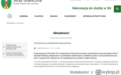 Stabilizator - Dwaj ukraińcy zatrzymani za podrabianie dokumentów !
Dodatkowo jeden z...