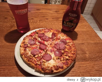 diway - Chłop se na noc pizze kizo zrobił. Do tego piwko z sokiem. 

#foodporn #gotuj...
