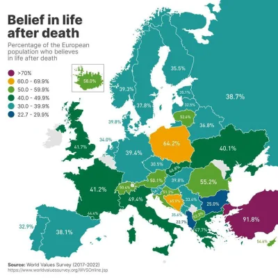 smooker - #statystyka #europa #ciekawostki #wiara 

Odsetek mieszkańców krajów europe...