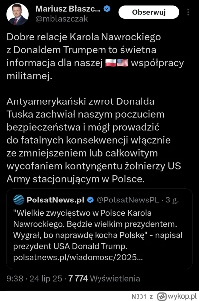 N331 - Te dobre relacje to zakup od USA czołgów Abrams bez offsetu, bez transferu tec...