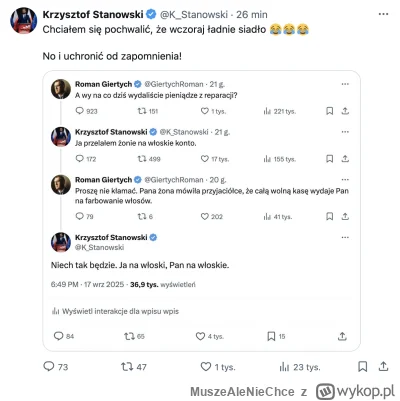 MuszeAleNieChce - Nie ma to jak brandzlować się do własnego wpisu i wrzucać screena, ...